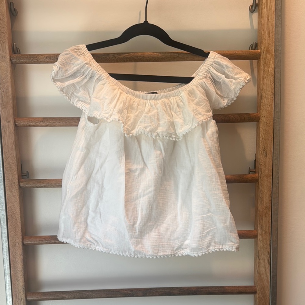 6/Girls Polo by Ralph Lauren White Ruffle Blouse